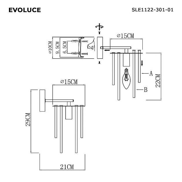 Бра Evoluce Lynden SLE1122-301-01 изображение 2 Бра Evoluce Lynden SLE1122-301-01 Фото № 2