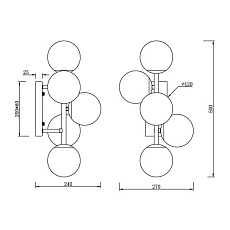 Бра Garda Decor Шар K2KM1105W-5 1