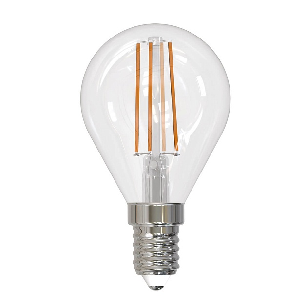 Лампа светодиодная филаментная Uniel E14 9W 4000K прозрачная LED-G45-9W/4000K/E14/CL PLS02WH UL-00005173 фото 