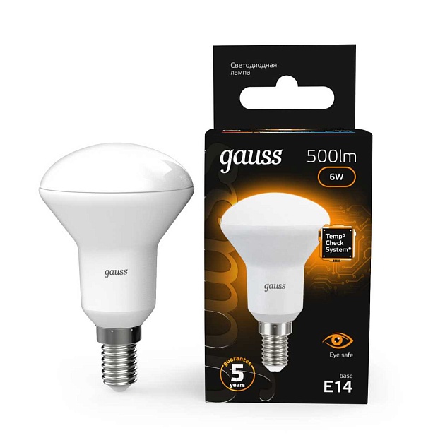 Лампа светодиодная рефлекторная Gauss E14 6W 3000K матовая 106001106 изображение 4 Лампа светодиодная рефлекторная Gauss E14 6W 3000K матовая 106001106 Фото № 4