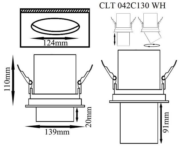 Встраиваемый светодиодный спот Crystal Lux CLT 042C130 WH Фото № 2