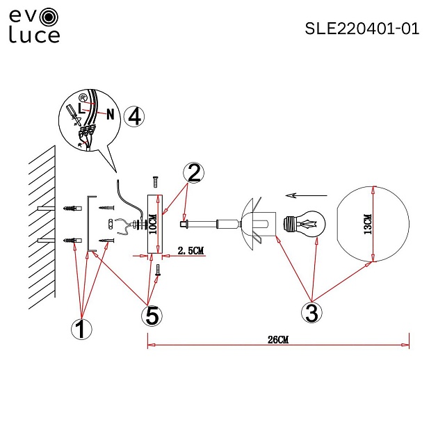Бра Evoluce FORLI SLE220401-01 изображение 2 Бра Evoluce FORLI SLE220401-01 Фото № 2