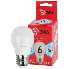 Лампа светодиодная ЭРА E27 6W 4000K матовая ECO LED P45-6W-840-E27 Б0020630 2