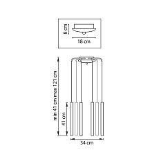 Комплект с подвесной люстрой Lightstar Tubo (574737+747247 (8шт) L8T747247 1