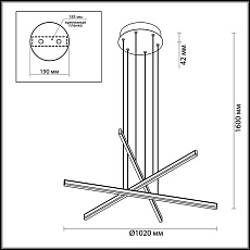 Подвесной светодиодный светильник Odeon Light L-vision Rudy 3890/48L 3