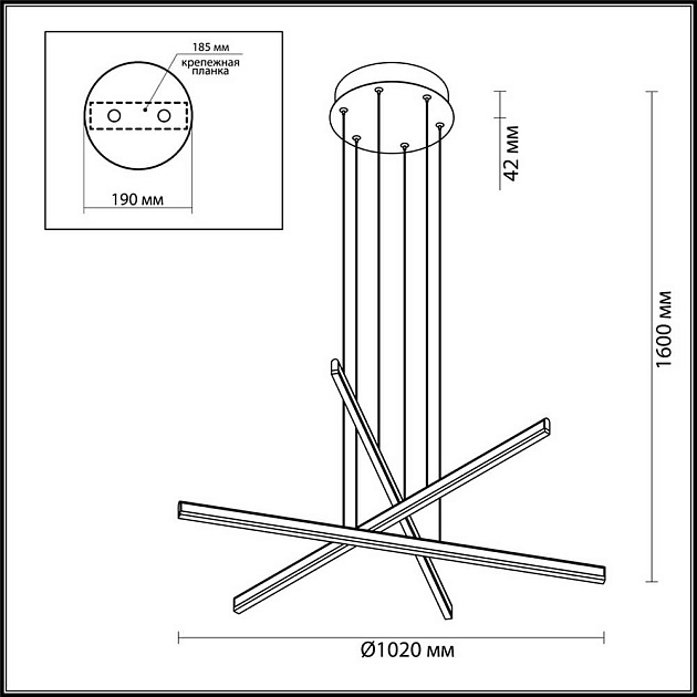 Подвесной светодиодный светильник Odeon Light L-vision Rudy 3890/48L Фото № 4