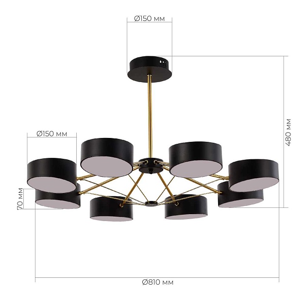 Потолочная светодиодная люстра Evoluce Valle SLE6005-402-08 изображение 4 Потолочная светодиодная люстра Evoluce Valle SLE6005-402-08 Фото № 4