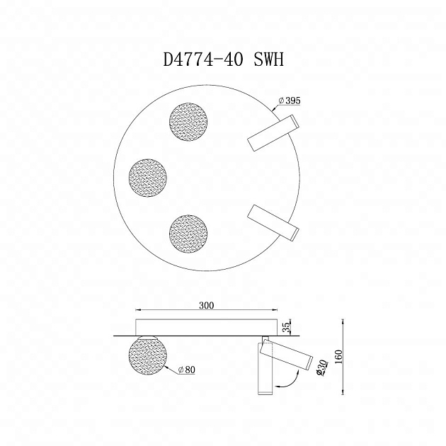 Потолочная светодиодная люстра iLedex Telescope D4774-40 SWH изображение 2 Потолочная светодиодная люстра iLedex Telescope D4774-40 SWH Фото № 2