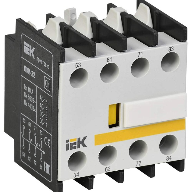 Приставка ПКИ-22 дополнительные контакты 2NO+2NC IEK KPK10-22 Фото № 1