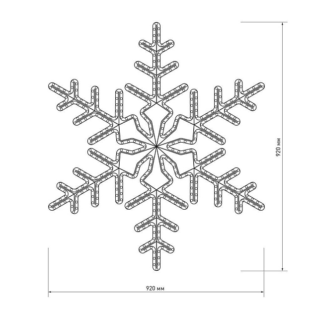 Светодиодная фигура Ardecoled Снежинка ARD-Snowflake-M3-920X920-432Led White 025306 фото 2