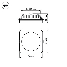 Встраиваемый светодиодный светильник Arlight LTD-96x96SOL-10W Warm White 3000K 017635 3