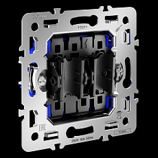 Механизм проходного переключателя двухклавишного 10А S70 Voltum VLS0203M