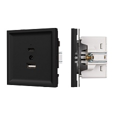 Механизм USB розетки SCT-TENDO-MUAC-SFPL-BK (5V, 3A, QC3) Arlight 054536