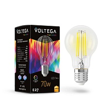 Лампа светодиодная Voltega E27 6W 3000K прозрачная 7217 1