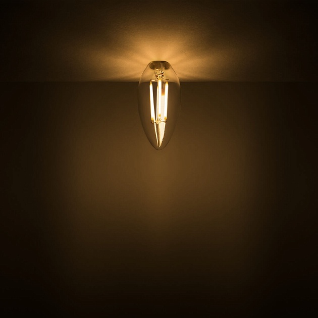 Лампа светодиодная филаментная Gauss E14 4,5W 2700К прозрачная 1031115 фото 9