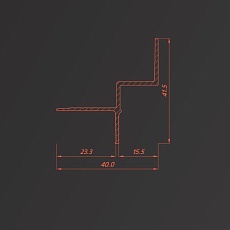 Стеновой профиль Flexy с теневым зазором 15,5 мм для однослойных гипсокартонных потолков 8900 GIPS EURO 01 9005 1
