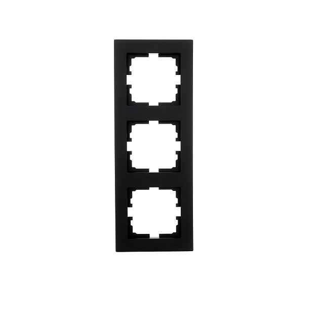Рамка 3-ая вертикальная Lezard Vesna черная 742-4200-153 фото 