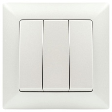 Выключатель трехклавишный ЭРА Intro Solo 10A 250V перламутровый 4-106-06 Б0053606