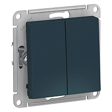 Выключатель двухклавишный Schneider Electric AtlasDesign 10A 250V изумруд ATN000851