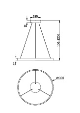 Подвесной светодиодный светильник Maytoni Rim MOD058PL-L32BK 3