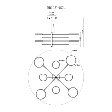 Потолочная светодиодная люстра MyFar Eva MR1220-8CL 1