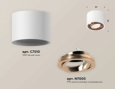 Комплект накладного светильника Ambrella light Techno Spot XS7510005 SWH/PPG белый песок/золото розовое полированное (C7510, N7005) 1