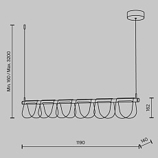 Подвесной светодиодный светильник Maytoni Fluffy MOD319PL-L30B3K 3