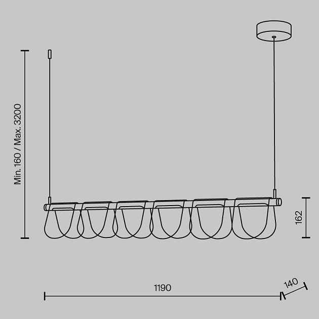 Подвесной светодиодный светильник Maytoni Fluffy MOD319PL-L30B3K изображение 4 Подвесной светодиодный светильник Maytoni Fluffy MOD319PL-L30B3K Фото № 4