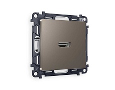 Комплект механизма розетки HDMI 2.0 AMBRELLA VOLT ALFA Темная бронза матовый 40V/500mA 2.0GHz 5-18Gbit/s QUANT (AP6440, VM222) MA644010