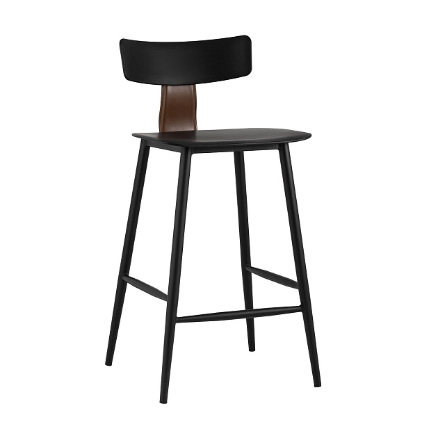 Полубарный стул Stool Group ANT пластиковый черный 8333A black Фото № 1
