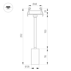 Встраиваемый светодиодный спот Arlight LGD-Periscope-R35-6W Warm3000 045196 1