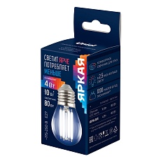 Лампа светодиодная Uniel E27 4W 4000K прозрачная LED-G45-4W/4000K/E27/CL GLY01TR UL-00011941 2