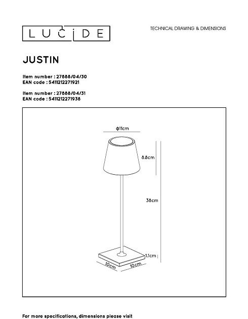 Уличный светодиодный светильник Lucide Justin 27888/04/31 изображение 2 Уличный светодиодный светильник Lucide Justin 27888/04/31 Фото № 2