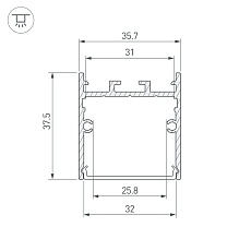 Профиль Arlight SL-Line-3638-LW-2000 Anod 038362 1