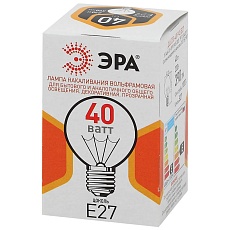Лампа накаливания ЭРА E27 40W прозрачная ДШ 40-230-E27-CL Б0039137 2