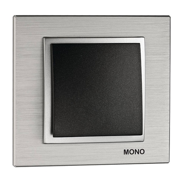 Рамка 1-постовая Mono Electric Style Aluminium серебро 107-800000-160 фото 