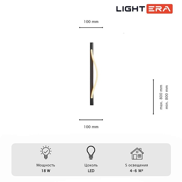 Настенный светильник Lightera Tura LE103W-80B изображение 6 Настенный светильник Lightera Tura LE103W-80B Фото № 6