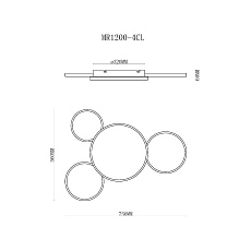 Потолочная светодиодная люстра MyFar Emma MR1200-4CL 1