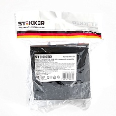 Розетка 2P+PE/USB Stekker Эрна со шторками черный PST16-9011-03 39480 1
