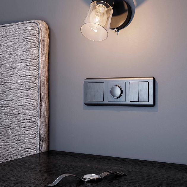 Выключатель одноклавишный проходной Werkel графит рифленый W1112004 4690389158391 изображение 6 Выключатель одноклавишный проходной Werkel графит рифленый W1112004 4690389158391 Фото № 6