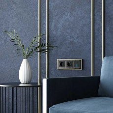 Рамка Werkel Baguette на 3 поста черный/латунь W0032852 4690389185809 3