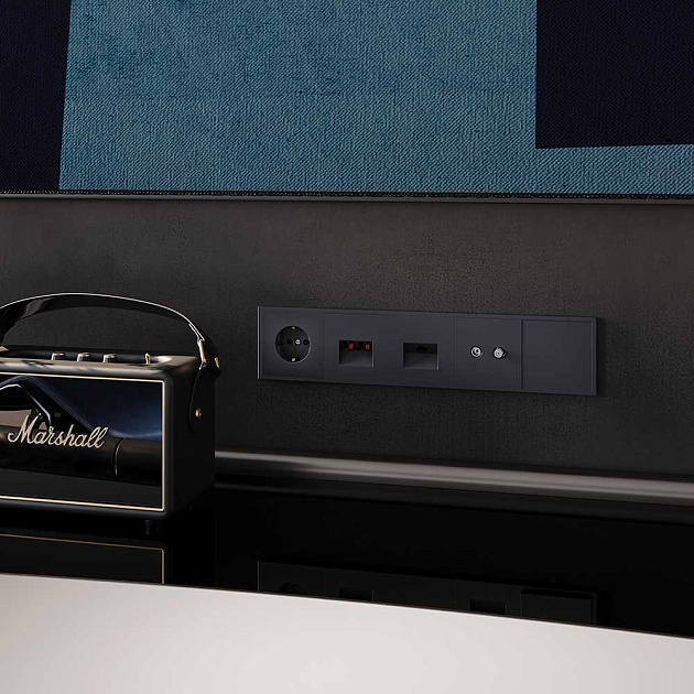 Розетка компьютерная встраиваемая Voltum S70 RJ45 кат.6, (графит) VLS060107 Фото № 3