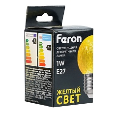 Лампа светодиодная Feron E27 1W желтая LB-385 52161 1