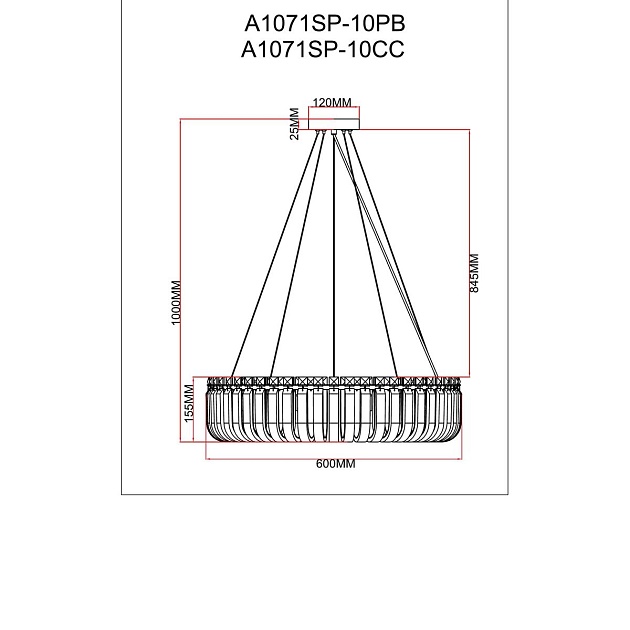 Подвесной светильник Arte Lamp Mayotte A1071SP-10PB Фото № 2