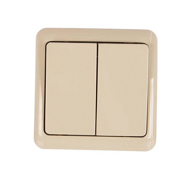 Выключатель двойной Lezard Viola кремовый 751-0300-101 Фото № 1