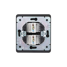Розетка ROUND компьютерная двойная RJ45+RJ45 кат6 с/у оникс KRANZ KR-78-0725-3 5