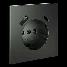 Накладка для розетки с заземлением и защитными шторками с USB A+C S70 (титан) Voltum VLS001006