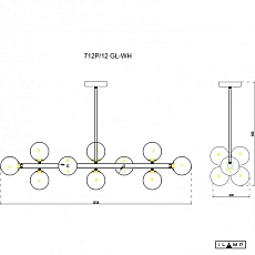 Подвесная люстра iLamp Golden 712P/12 GL-WH 1