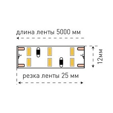 Светодиодная лента SWG 24W/m 240LED/m 3014SMD теплый белый 5M 001699 1