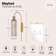Бра Maytoni Antic MOD302WL-01CG 1